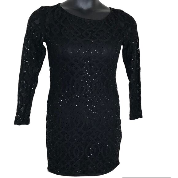 Black Sequin  Flattering Mini Dress Party Event Eras Tour - Picture 1 of 12